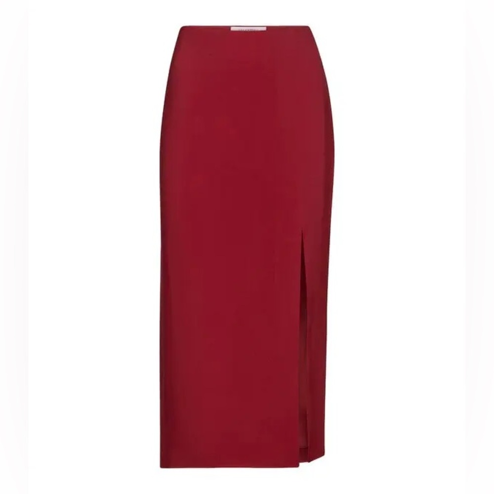 Valentino red burgundy Cady silk pencil skirt size 40 size 4
